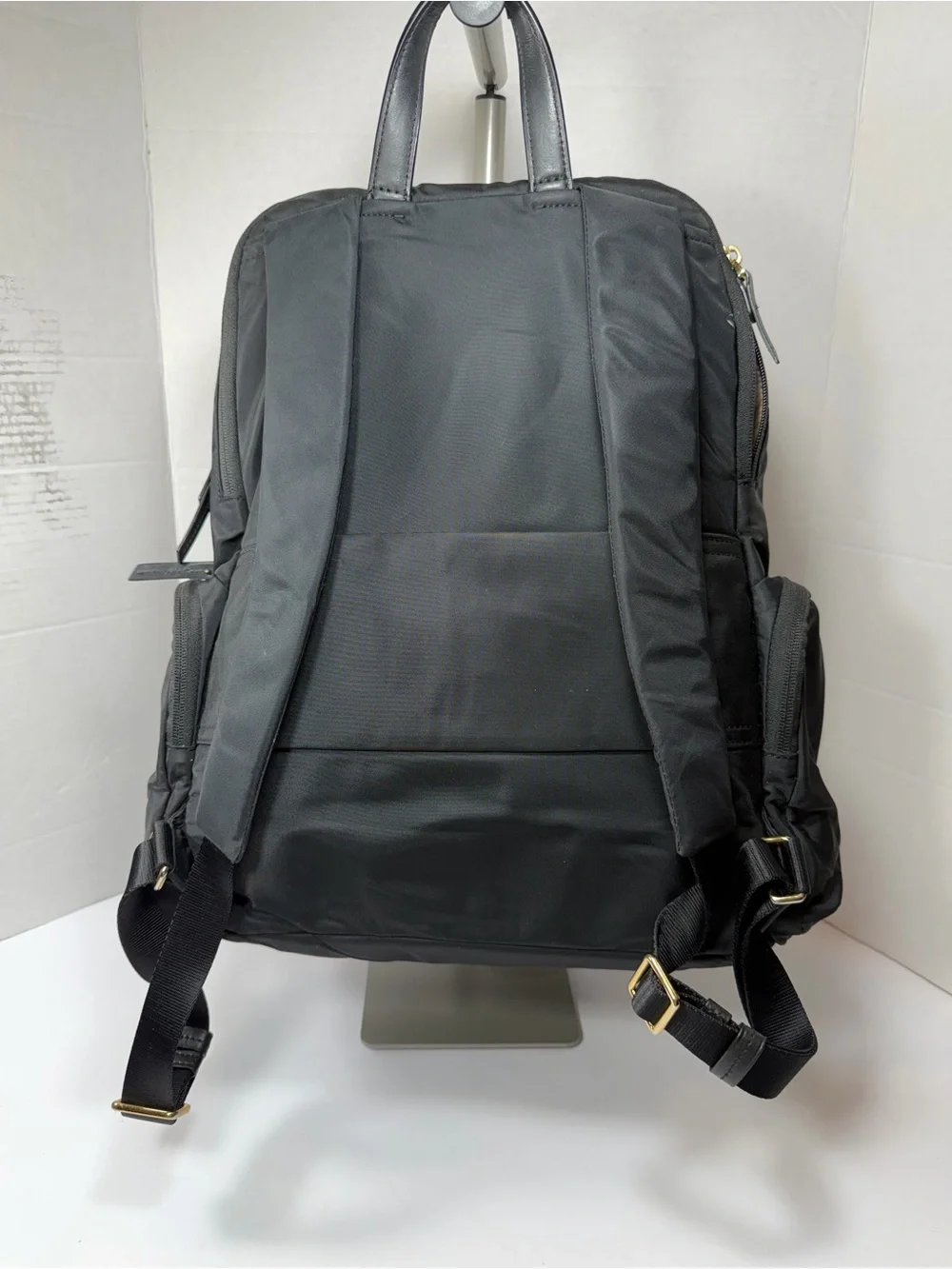 Tumi Black Nylon Backpack with Gold-Tone Hardware used